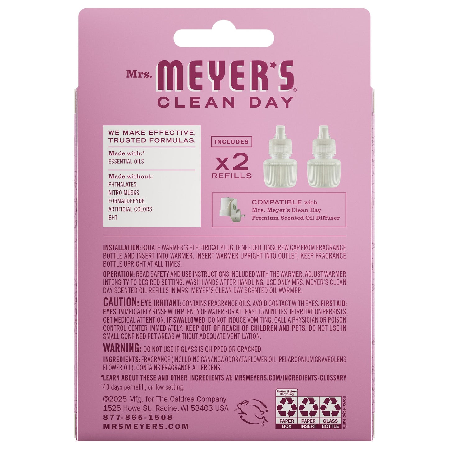 Peony Plug In Scented Oil Refill, 2-Pack