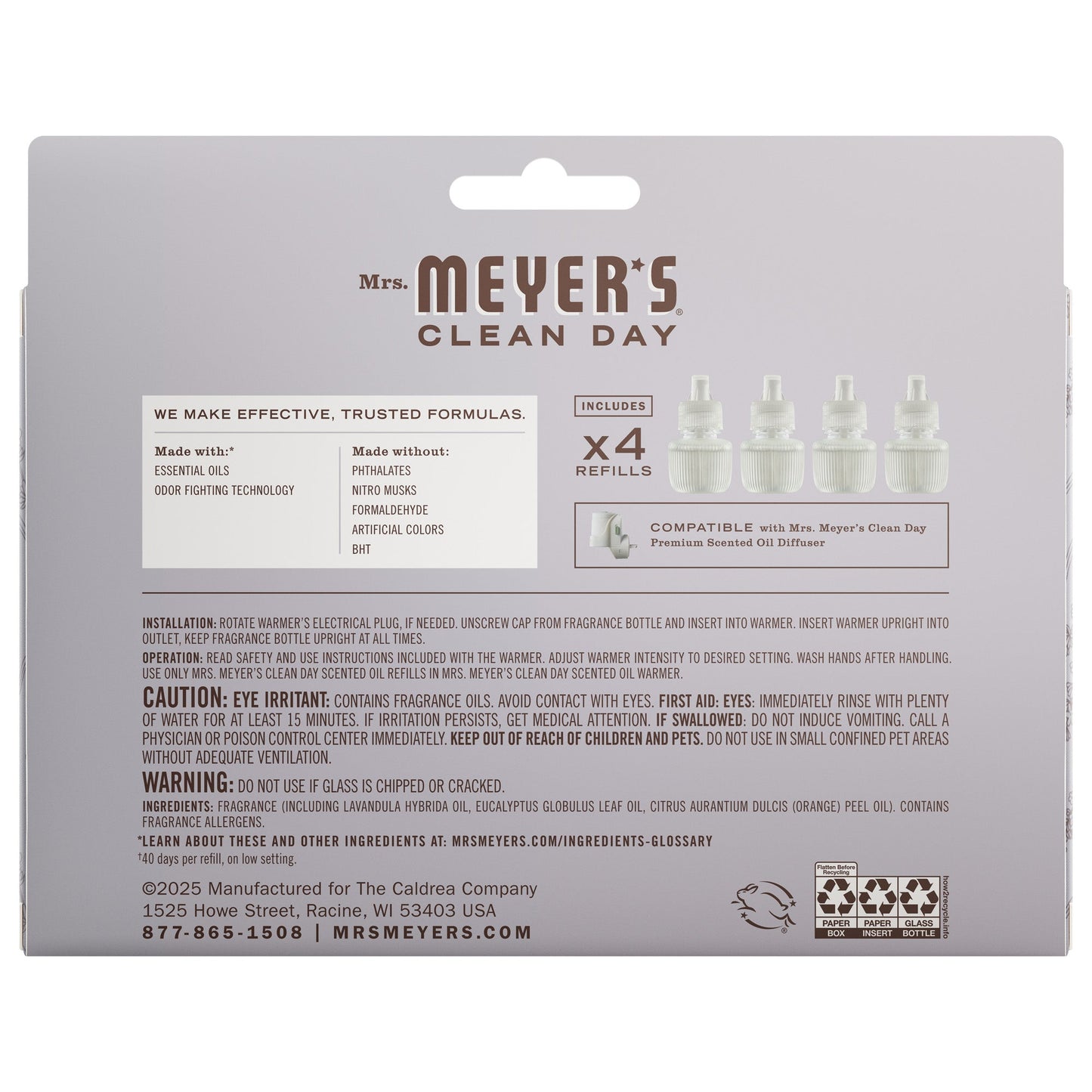 Lavender Plug In Scented Oil Refill, 4-Pack